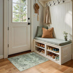 Area Rugs 2'x3' Washable Non-Slip, Floral Vintage Distress Print Pattern - Image 2