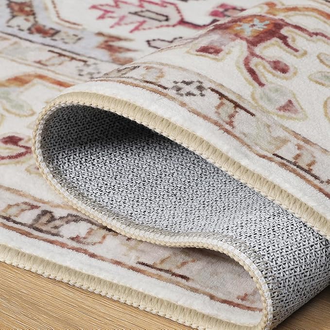 Large Area Rugs 8x10, Washable Vintage Rugs -Low Pile, Soft Plush Rugs - Image 5
