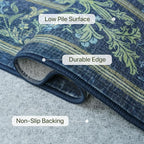 Bavni Floral Dark Blue Area Rugs 6x9, Vintage Boho Carpet Machine Washable - Image 5