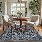 KILOCOCO Area Rug 4x6 Entryway Rug Washable Printed Vintage Floral Rubber - Image 2