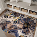 Rugshop Cream Bright Flowers Non Slip Non-Shedding Area Rug by Rugshop