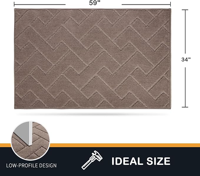 PURRUGS Dirt Trapping Door Mat 34" x 59", Non-Slip Machine Washable Entry Rug - Image 2