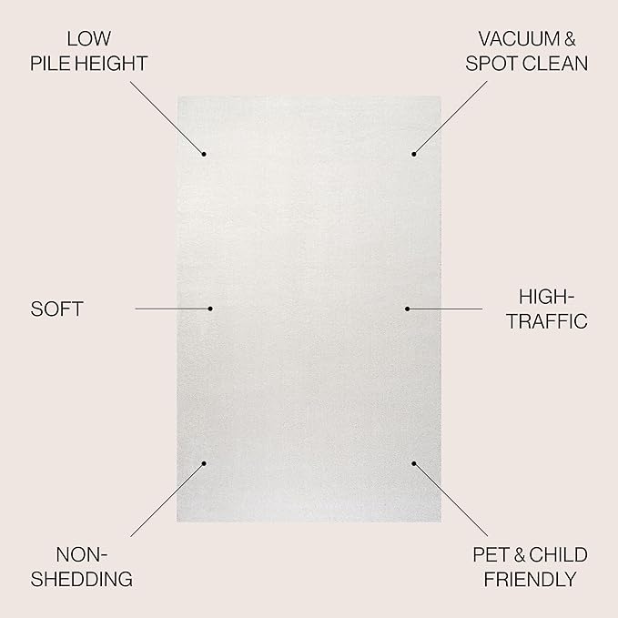 JONATHAN Y Haze Solid Low-Pile Cream 4' Round Indoor Area Rug, Minimalist - Image 2