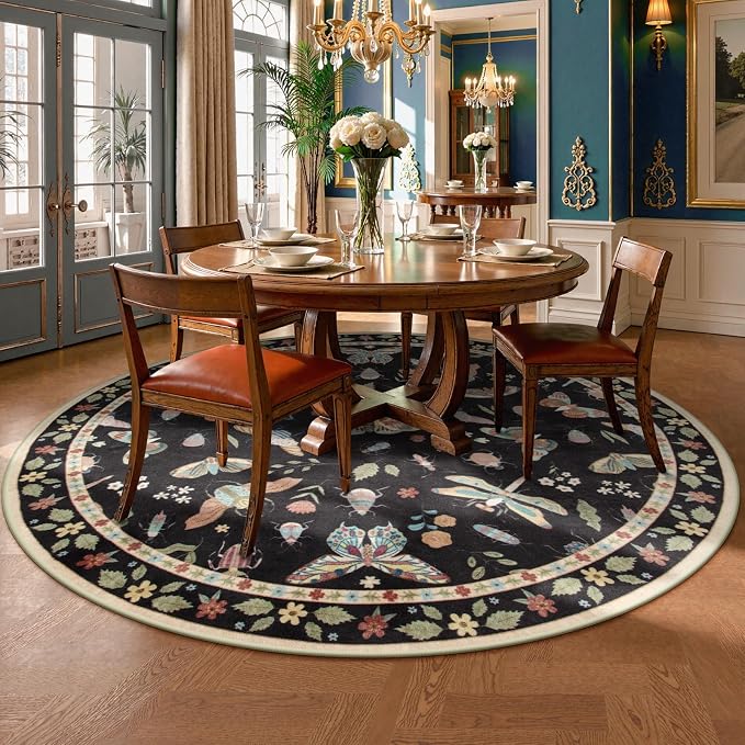 Lahome Insect Washable Round Area Rug, Soft Round Rugs 6ft Ultra-Thin Non-Slip - Image 3