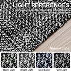 Collive Black Bathroom Rug, Cotton Reversible Entryway Rug Modern Farmhouse - Image 8
