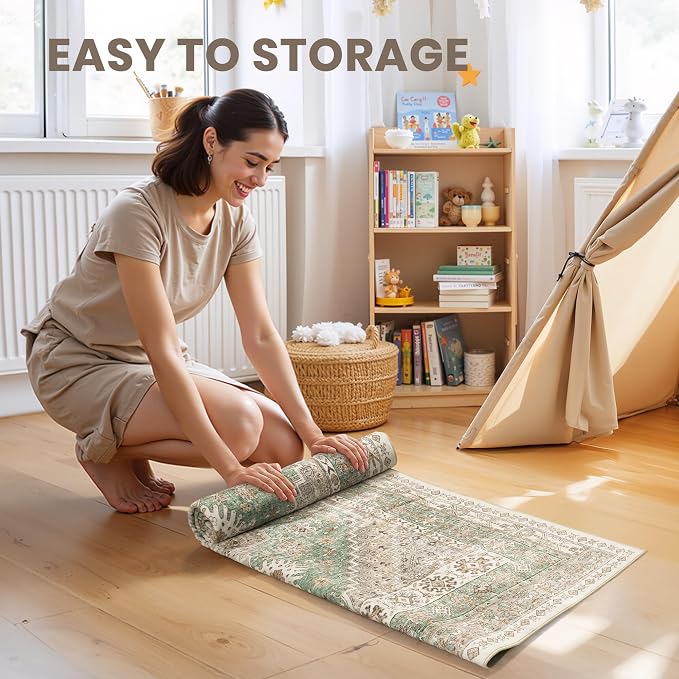 zesthome 9x12 Area Rugs, Stain Resistant Washable Rug, Ultra-Thin Rugs - Image 8