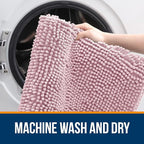 OLANLY Bathroom Rugs 70x24, Extra Soft Absorbent Chenille Bath Rugs, Rubber - Image 5