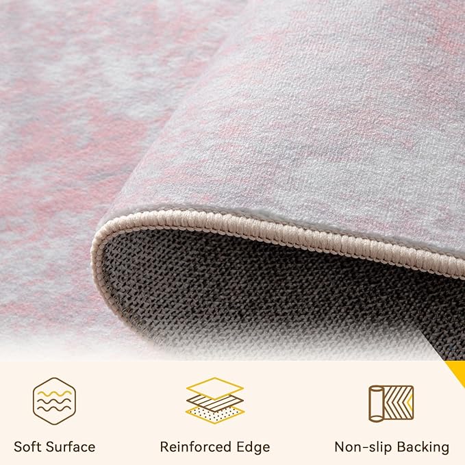 Washable Area Rugs Square 7ft Non-Slip Modern Abstract Soft - Image 4