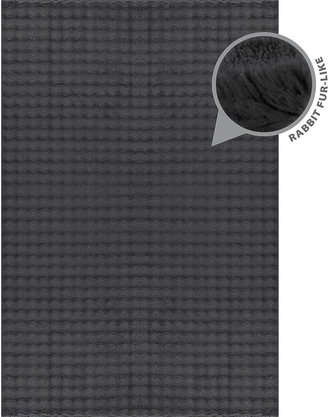 CAMILSON Modern Dark Gray Non Slip Door Mat Rug 2x3 Ultra Soft High Pile - Image 9