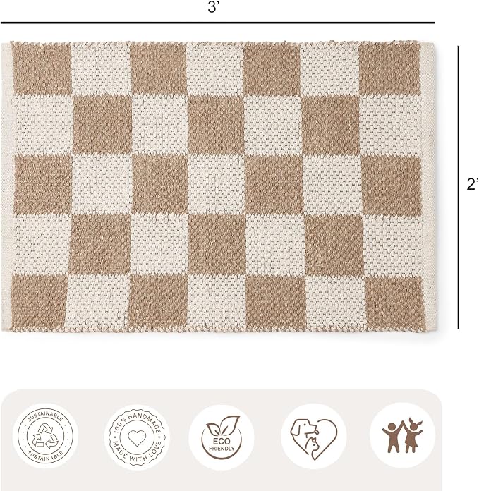 REDEARTH · Jute Cotton Area Rug, Sustainable Handwoven, Non-Shedding, Soft & - Image 3