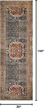 Loloi Layla Collection LAY-09 Cobalt Blue/Spice 2'-6" x 12'-0" .13" Thick - Image 2