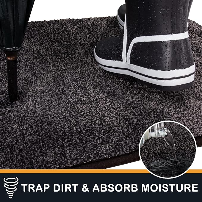 PURRUGS Dirt Trapping Door Mat 20" x 31.5", Non-Slip Machine Washable Entry Rug - Image 5