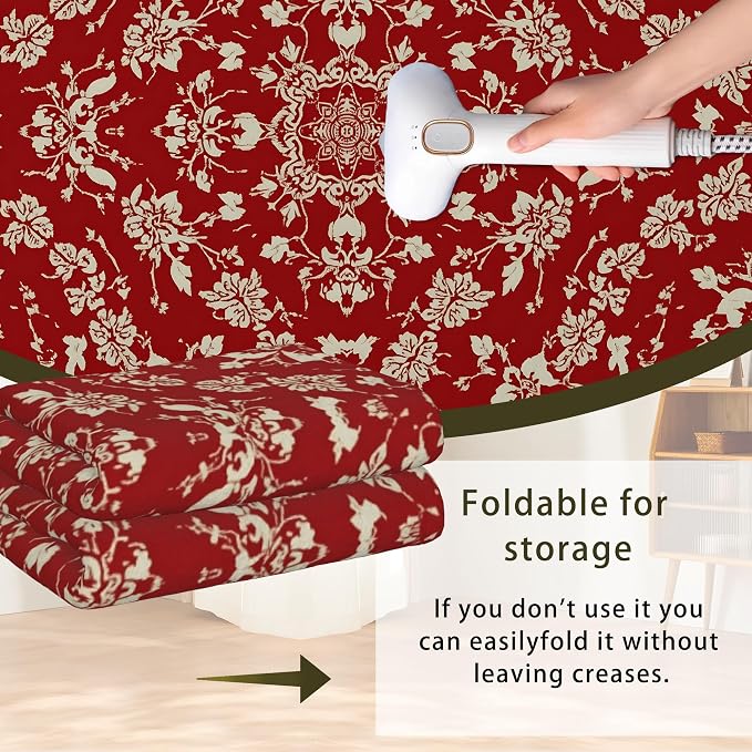 Red Flower Carpet for Living Room, 3x5 Non-Slip Washable Low Pile Abstract - Image 6