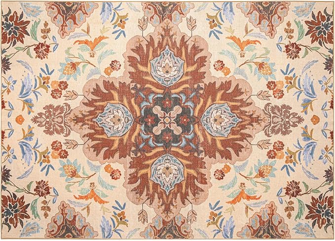 Phantoscope Washable Area Rug 5'x7' Non-Slip, Vintage Boho Rugs - Image 3