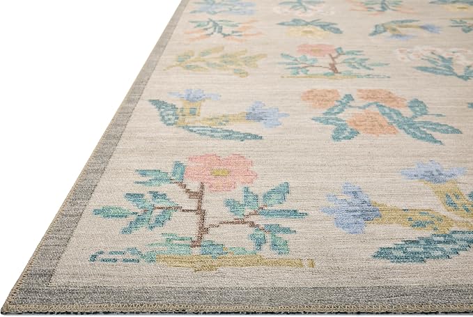 Loloi Rifle Paper Co. Rosa Collection RSA-03 Cream 2'-6" x 9'-6" Runner Rug - Image 3