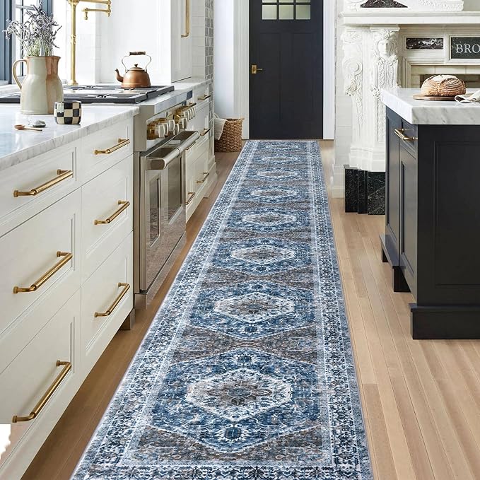 KOZYFLY Runners for Hallways 2.6x20 Ft Extra Long Washable Kitchen Thin Runner by KOZYFLY