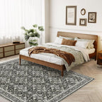 WITSHOCK Living Room Area Rugs 9x12: Soft Non-Slip Backing Washable Rugs - Image 4