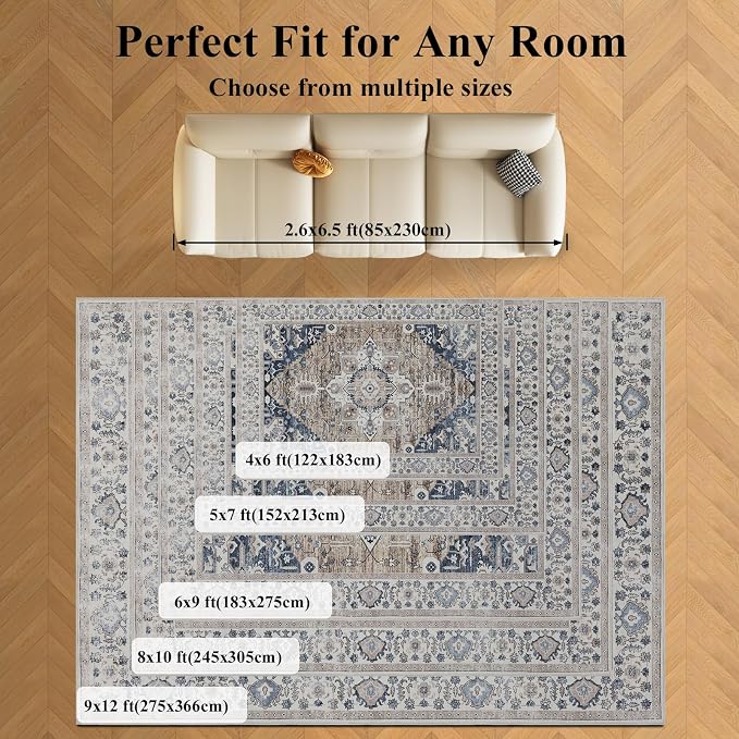 Washable Area Rugs 8x10, Large Rugs - Image 9