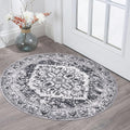 KOZYFLY Round Rug 3 Ft Rugs for Entryway Washable Circle Entrance Rug Non Slip by KOZYFLY