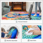 Peacock Area Rug 5x8-5x8 Rug, Boho Floral Rugs - Image 7