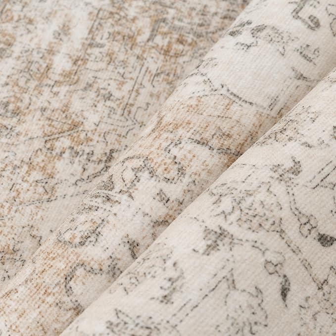 8x10 Washable Area Rug Beige Vintage Distressed Large Rug - Image 8