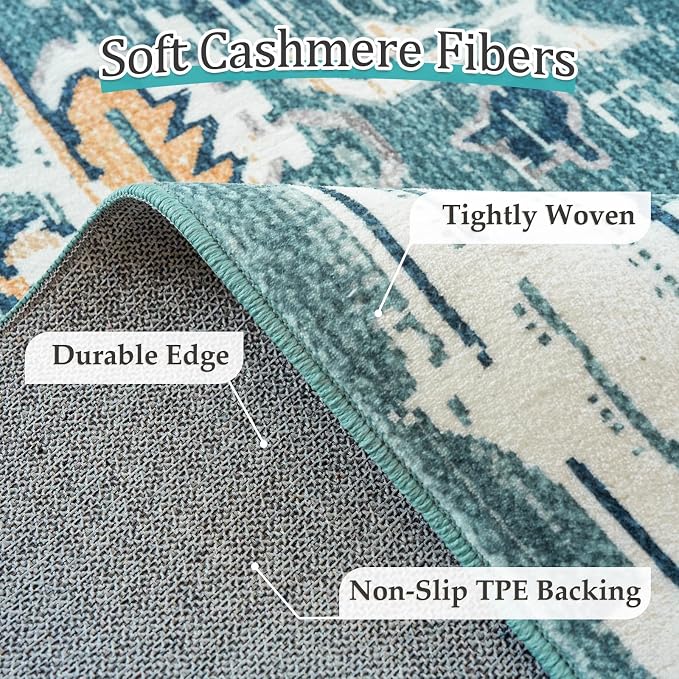 VK VK·LIVING Entryway Washable Rug 2'x3' Small Boho Bathroom Throw Area Rug Non - Image 4