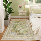 Rugcomf 4x6 Rug for Bedroom Impressionist-Style Vintage Washable Rugs Non Slip - Image 2