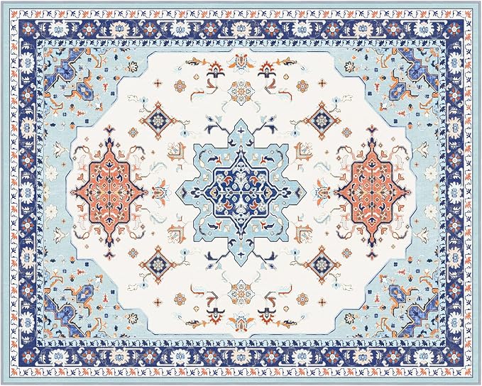Phantoscope Washable Area Rug 8'x10' Non-Slip, Vintage Boho Rugs - Image 2