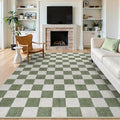 LIVEBOX 8x10 Area Rugs for Living Room, Checkered Non-Slip Washable Rugs by LIVEBOX