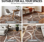 Rugshop Modern Wavy Circles Design Area Rug, Fade-Resistant Carpet - Image 3
