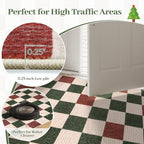 Machine Washable 5x7 Area Rugs for Living Room Clearance Checkered, Non Slip - Image 7