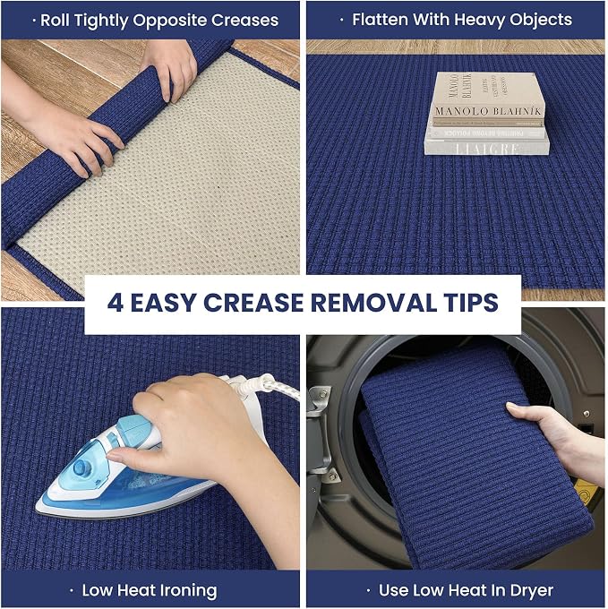 IOHOUZE Washable Area Rug 4x6 Non Slip Rubber Backed Woven Rugs - Image 2