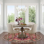 vivorug Round Rug 4ft Vintage Round Area Rug Non-Slip Indoor Carpet - Image 3