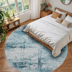 Round 4ft Area Rug Modern Abstract Washable - Image 2