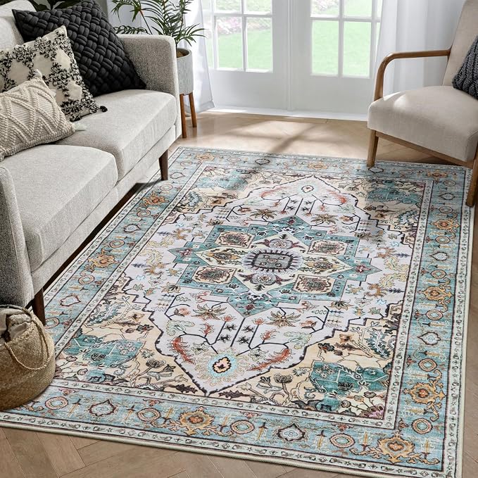 WILLSUN Washable Area Rugs, 3x5 Non-Slip Boho Large Area Rugs - Image 8