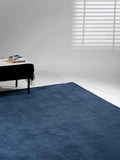 Rugsotic Carpets Hand Knotted Gabbeh Wool 10'x13' Area Rug Solid Blue L00111 by GetMyRugsLLC