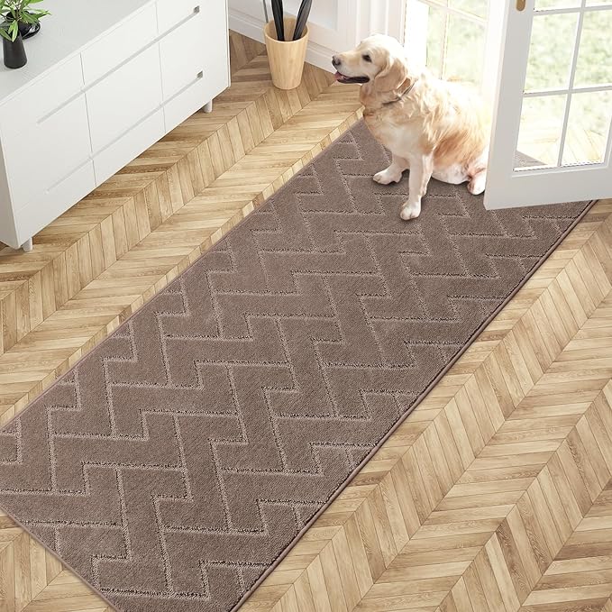 PURRUGS Dirt Trapping Door Mat 32" x 70", Non-Slip Machine Washable Entry Rug by PURRUGS