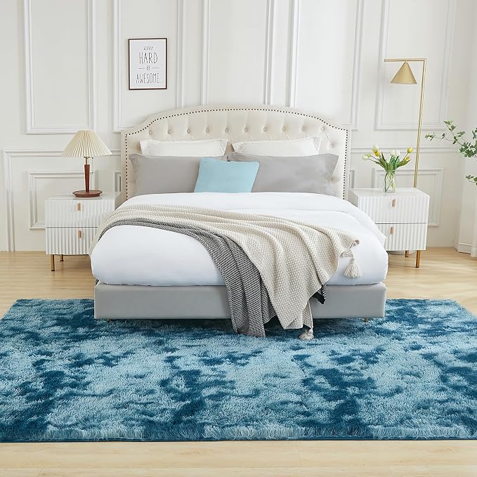 Andency Soft Area Rugs for Living Room Bedroom, 5x8 Fluffy Shaggy Bedside Rug - Image 3