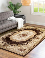 Rugs.com Chateau Collection Rug – 4' x 6' Brown Medium Rug Perfect - Image 5