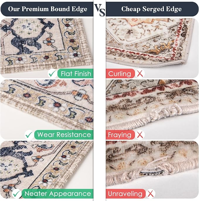 PURRUGS Vintage Farmhouse Boho Runner Rug 2x6 ft, Non-Slip Machine Washable Rug - Image 7