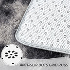 duduta Grey Plush Runner Rugs for Bedroom 2x6 ft, Tie Dye Fluffy Gray Shag Rug - Image 6