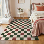 Machine Washable 5x7 Area Rugs for Living Room Clearance Checkered, Non Slip - Image 3