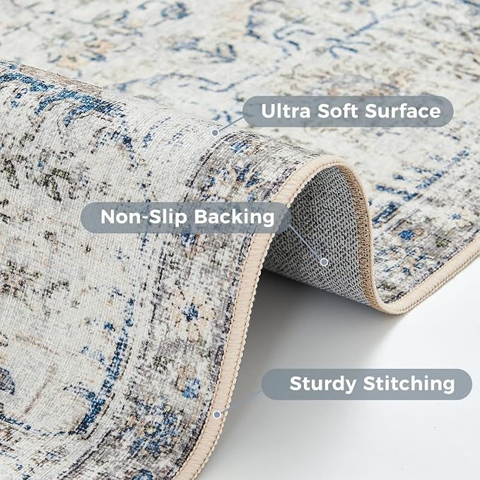 jinchan Kalen Runner Rug 2x7 Washable Hallway Rug Vintage Runner Indoor Floor - Image 3