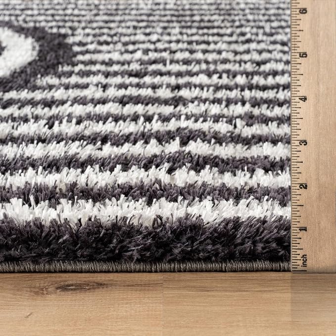 Rugshop Abstract Arch Shag Area Rug Anthracite Dark Gray 2' x 3' Ideal - Image 3