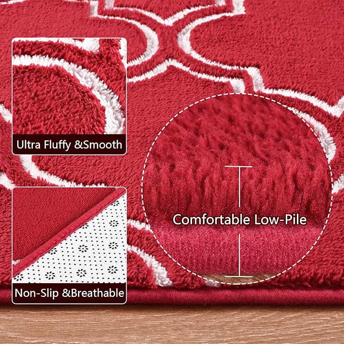 Amearea Fluffy Indoor Area Rug, Soft Trellis Moroccan Rugs - Image 5