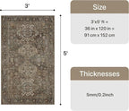 Bavni 3x5 Area Rug for Living Room Bedroom, Washable Boho Print Vintage - Image 2