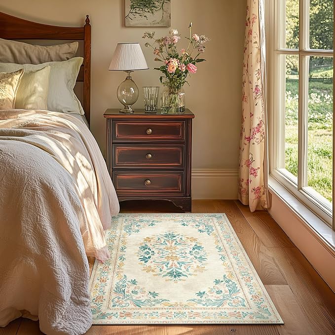 jinchan Vintage Floral 3x5 Area Rugs - Image 3