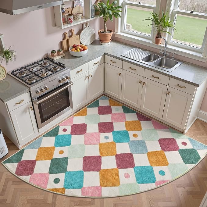 jinchan Macy Kids Rug for Nursery 6ft Radius Corner Washable Area Rug Modern - Image 7