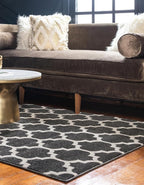Rugs.com Lattice Collection Rug – 7' x 10' Black Medium Rug Perfect - Image 4