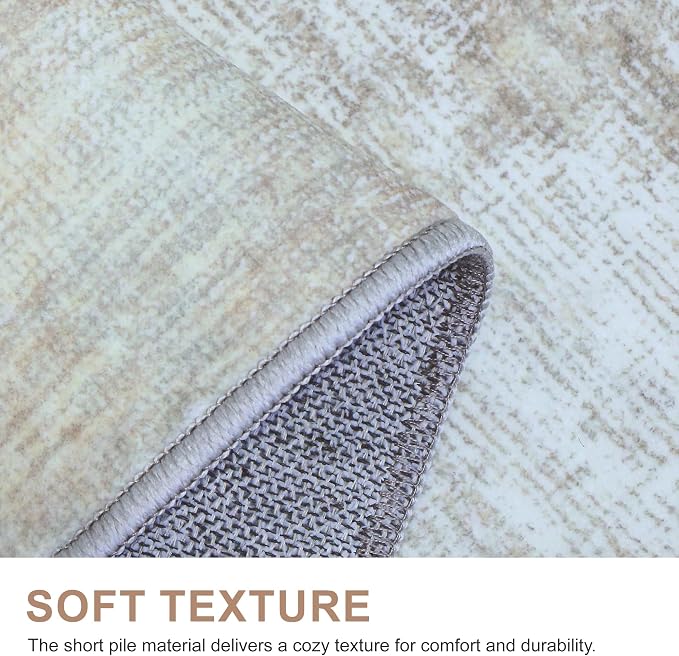 Bavni Washable Rug, Soft Abstract Rugs Non-Slip, Thin Foldable 6x9 Rug - Image 6